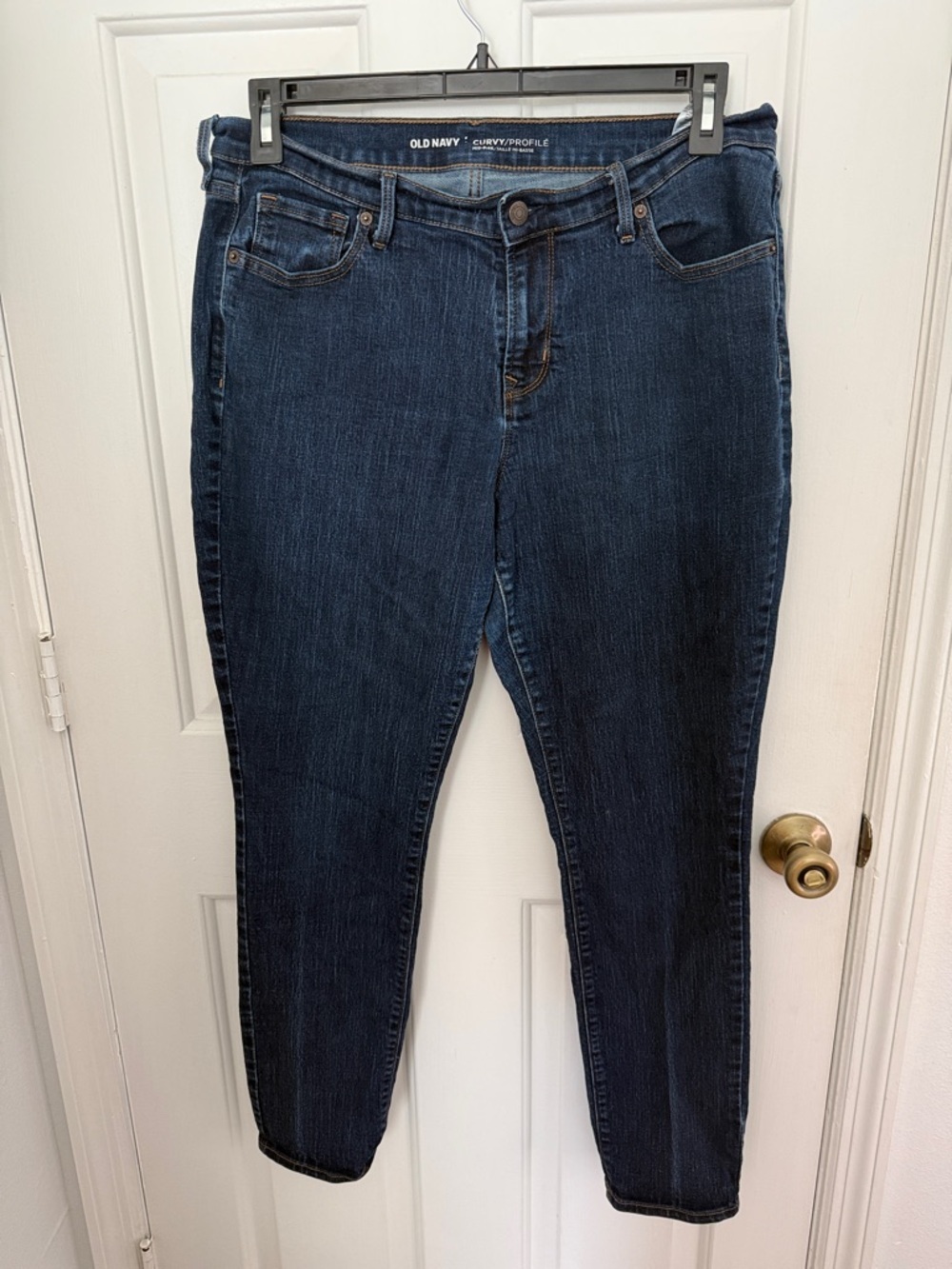 Old Navy Dark Blue Skinny Jeans - Curvy/Profile Mid Rise
